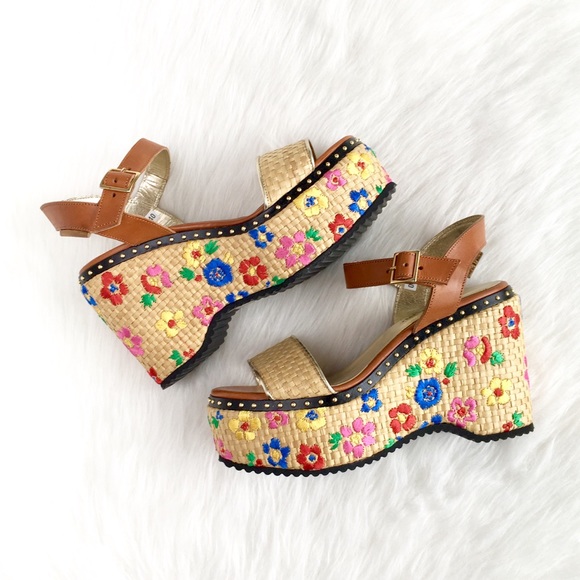 Anthropologie Shoes - Ottod’ame | floral embroidery espadrille platforms